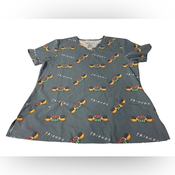 Sage Green Friends Central Perk Scrubs Women’s XL - Picture 1 of 9